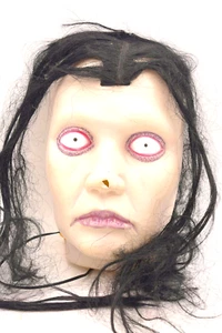 Vintage Gemmy Halloween Light Up Scary Long Hair Face Woman Lady Creepy Plastic - Picture 1 of 3