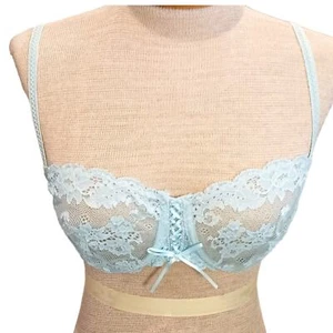 Sujetador de encaje azul bebé talla 38 C Victoria's Secret para mujer sexy cottagecore - Imagen 1 de 5