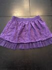 Girls Skirt 7/8 Purple Crochet And Lace