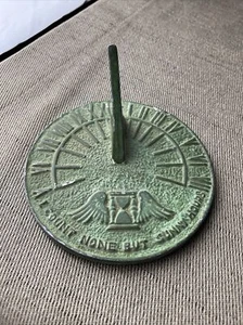 Cast Iron 3.5” Sun Dial Count None but Sunny Hours- Paperweight- Desk Decor - Picture 1 of 5