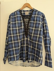 Furst of a Kind blaues Flanell Grunge Hemd mit Schnürung vorne Gr. M? - Bild 1 von 5