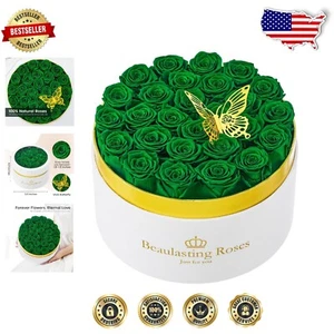 Luxury 27-Piece Preserved Roses - Velvet Box Gift for Birthdays, Anniversaries - Picture 1 of 8