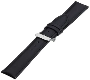 Eichmüller 18mm Leder Uhren Armband Schwarz matt mit Edelstahl Dornschließe - Bild 1 von 4