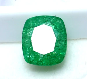 Natural Green Emerald 7.75 Ct Cushion Cut Certified Gemstone May Birthstone Gift - Picture 1 of 9