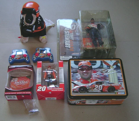 Tony Stewart Lot McFarlane Fig. , Racing Mini Dawg , Ornaments , Lunch Box + Cover