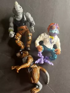 TMNT Teenage Mutant Ninja turtle Baxter Stockman Rockhead & Splinter Loose 1988 - Picture 1 of 8