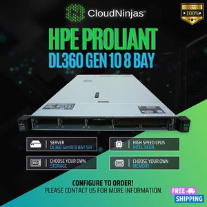 HPE ProLiant DL360 Gen10 8 Bay SFF 2x Xeon Silver 4112 DDR4 P816i-a CTO Server - Picture 1 of 5