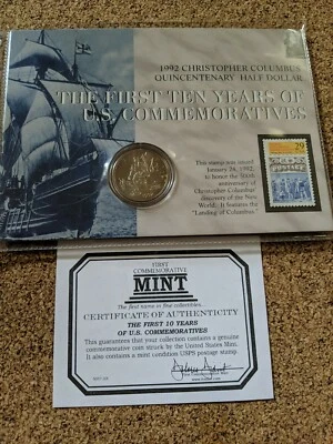 1992 Christopher Columbus Quincy Half Dollar - The First 10 Years Of US... - Image 1 of 4