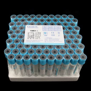 100 Stück/Box Blutgerinnungsröhrchen 10ml Natriumcitrat 1:9 Blutentnahmeröhrchen - Bild 1 von 1