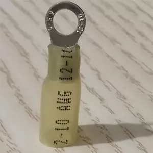 50PCS Yellow Heat Shrink Wire Crimp Connectors #10 Stud Ring Terminals 12-10AWG - Picture 1 of 12