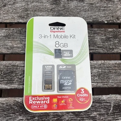 New Dane 3-In-1 Mobile Kit 16 GB Micro SDHC Card With USB Adapter and SD Adapter - Image 1 of 3