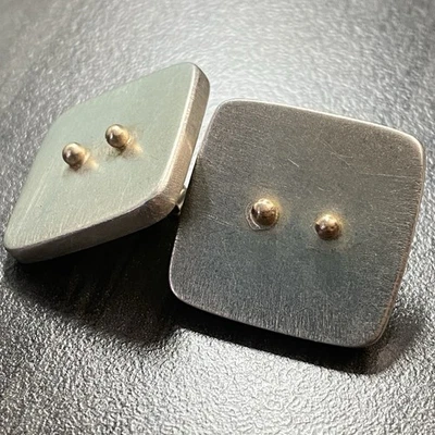 Pendientes de oro de ley y 14k - Pendientes modernistas 925 y 14k  Foto 1 de 4