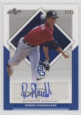 2016 Leaf Perfect Game National Showcase Blue /15 Roman Phansalkar #BA-184 Auto - Image 1 of 2