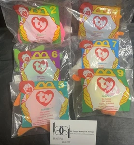 6 Vintage McDonald Happy Meal TY Teenie Beanie Babies 1996 NEW SEALED - Bild 1 von 6