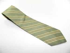 Men's BROOKS BROTHERS MAKERS Silk NECKTIE Tie MADE IN USA GOLD GREEN BLACK REPP - Picture 1 of 2