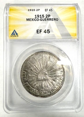 1915 Mexico-Guerrero @ Pesos C.M. GRO - ANACS EF 45 Silver Coin - Image 1 of 4