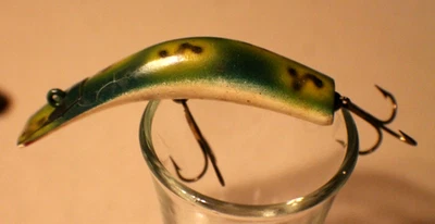 SEÑUELO DE MADERA VINTAGE KAUTZKY'S LAZY IKE #3 3" patrón rana 1945-1960 Foto 1 de 3