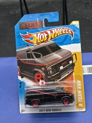 Hot wheels A-Team Van 39/50 Black 2011 New Models 1:64 - NEW IN A PACK           - Image 1 of 2