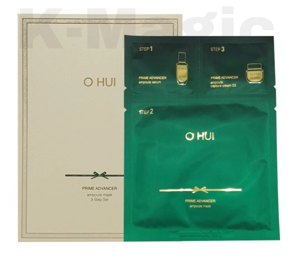 O HUI 3-Step Ampoule Mask Set 8pcs – Moisturizing & Wrinkle Care K-Beauty - Image 1 of 1