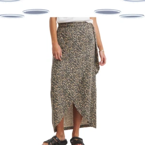Ex Simply Be Women's Plus Size Linen Mix Wrap Midi Skirt - Brown Leopard - Picture 1 of 4
