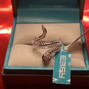 NEW! EFFY STERLING SILVER, GOLD & DIAMOND SNAKE RING /SIZE 7/ AMAZING !!!/$920 - Picture 1 of 10