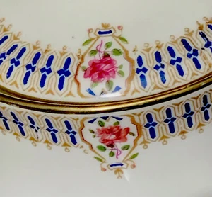 Antiguo tazón de azúcar CHARLES AHRENFELDT Depose LIMOGES Francia con tapa COMO NUEVO 4,75"" de alto - Imagen 1 de 8