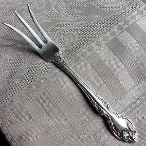 GORHAM MELROSE NO MONO Sterling Silver 4.25" Citrus Fruit Fork 3 Prong Lemon VTG - Picture 1 of 9