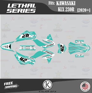 Graphics Kit for KAWASAKI KLX230R 2020 2021 2022 2023 Lethal - TEAL - Picture 1 of 6