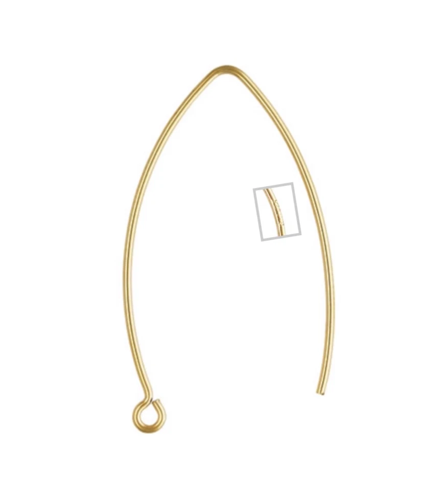 Alambres para orejas marquesa en forma de V rellenos de oro de 14K 4 piezas | Ganchos para pendientes hallazgos de joyería Foto 1 de 1