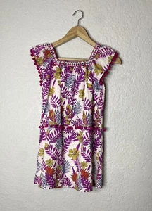 Roberta Roller Rabbit Purple Palm Leaf Tropical Girl’s Dress Size 8 - Picture 1 of 6