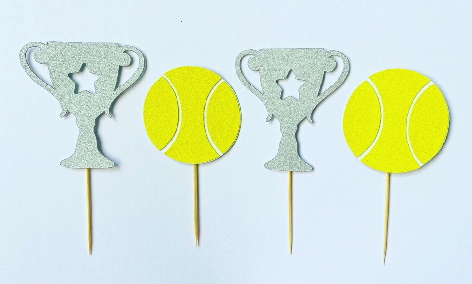 Handmade Tennis Inspired Cupcake toppers - Image 1 of 1