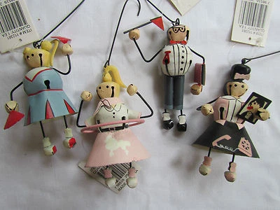 1950 Era School Spirit JINGLE BELL Adornos ~ Nuevo Conjunto 4 Falda Caniche Animadora Foto 1 de 4