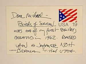 Glen Tetley Handwritten Note and Signed Post Card Choreographer Dancer - Bild 1 von 2