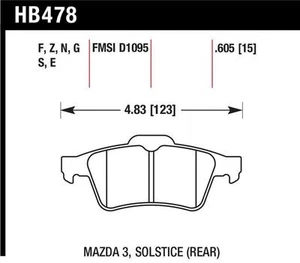Pastilla de freno de disco-HPS rendimiento Street halcón trasero Perf HB478F.605 - Imagen 1 de 3