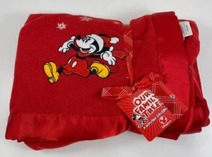 Disney Mickey Mouse Double OUR FAMILY TREE Baby Nap Blanket w/KnitTrim NWT - Picture 1 of 5