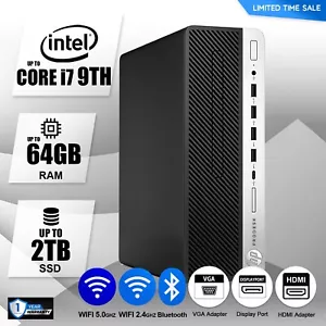 HP Desktop Computer PC Up to i7 9TH, 64GB RAM, 2TB SSD, Windows 10/11,WIFI - Picture 1 of 4