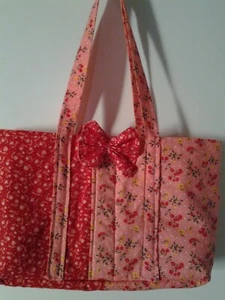 RSF Designs 831 Borsa/Borsa Corallo e Rosso Misto Floreale di Tessuto 100% Cotone - Foto 1 di 3