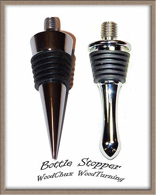 WOODCHUX WOODTURNING Bottle Stopper Kit Teardrop & Cone Triple Chrome Plated Free Shipping Wood turn