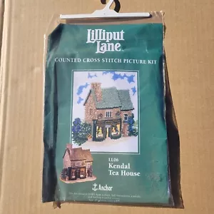 090 Lilliput Lane LL06 ‘Kendal Tea House’ cross stitch full kit 10x8” 14ct 1996 - Picture 1 of 3