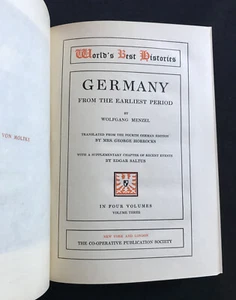 1904 World's Best Histories Germany Vol 3 Wolfgang Menzel Mrs George Horrocks - Picture 1 of 9