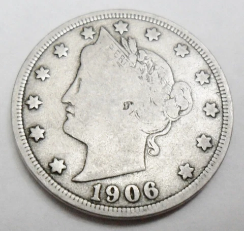 1906 P LIBERTY HEAD "V" NICKEL  *VG - VERY GOOD*  **FREE SHIPPING** Cover