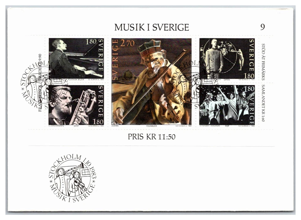 Suecia #1473 1983 Primer día de emisión portada grupo musical sueco ABBA #9 Foto 1 de 1