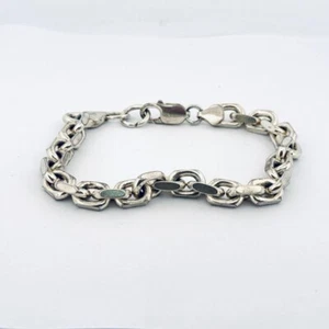 Brazalete de cadena marina ancla plata esterlina 925 vintage de Italia 32,9 g - Imagen 1 de 16