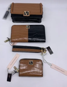 Set - NWT VICTORIA SECRET Medium Shoulder Bag/Small Wallet/Keychain Croc Block - Picture 1 of 12