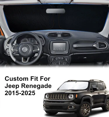 Parabrisas para Jeep Renegade 2015-2025 SUV parasol rayos UV bloque térmico protector Foto 1 de 4