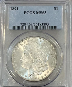 1891 Morgan Silver Dollar PCGS MS63 Cert# 26183895 - Picture 1 of 4