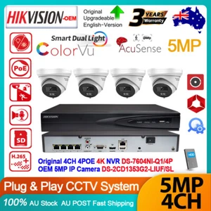 Hikvision 8MP 4CH CCTV System 5MP Dual Light ColorVu IP Camera 2-Way Audio Kit - Picture 1 of 27