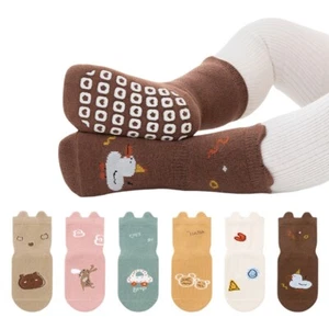 2 Pairs Cartoon Newborn Socks Kids Anti-slip Socks Boy Cotton Baby Toddler Socks - Picture 1 of 16