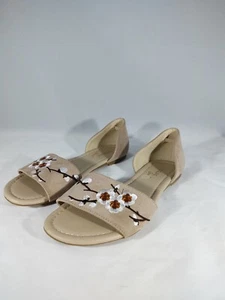 Hellbraune MADELINE STUART Slipper Sandalen mit Blumenprint Gr. 7 - Bild 1 von 5