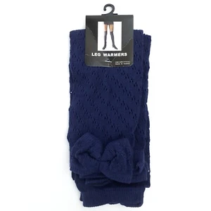 Novelty Leg Warmers Women's One Size Open Knit Blue Leg Acrylic Blend - Picture 1 of 6